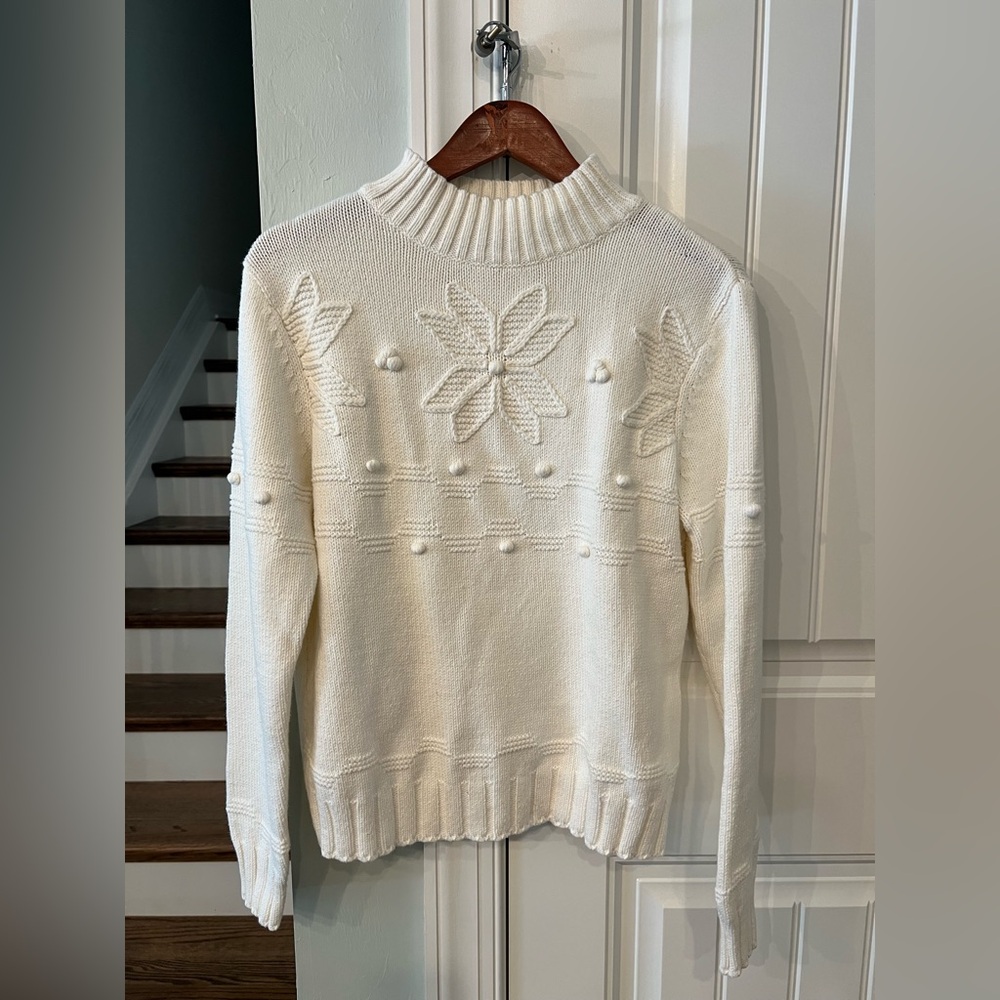 Croft & Barrow White Snowflake Sweater Women’s Large